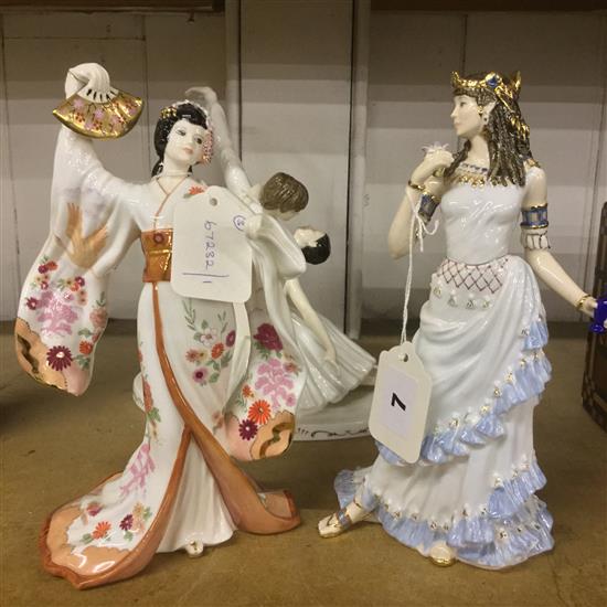 Coalport limited edition figures, Madam Butterfly, Aida & Fonteyn & Nureyev (3, 2 with certificates)